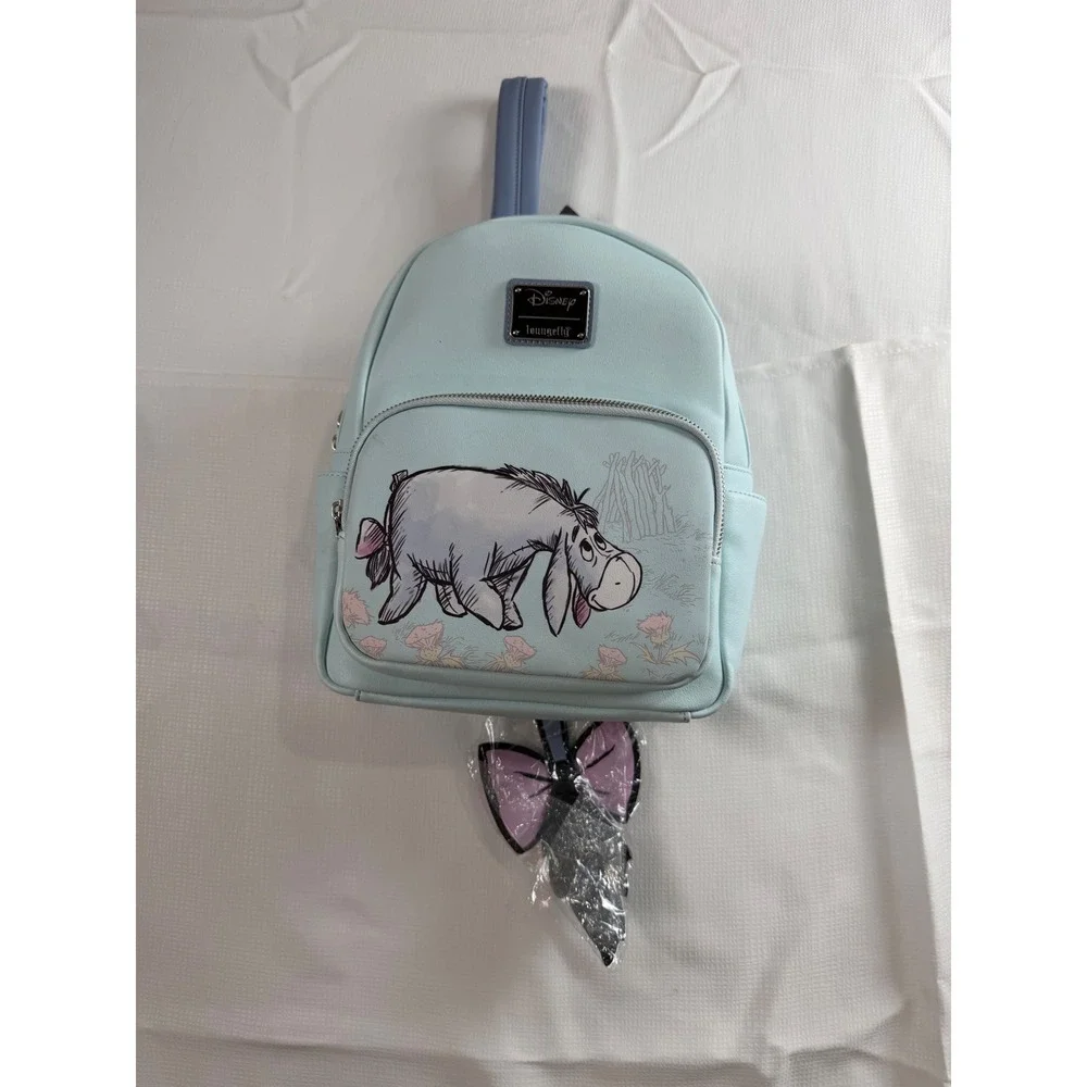Loungefly Disney Winnie the Pooh Eeyore Mini Backpack Blue Detachable Tail NWT